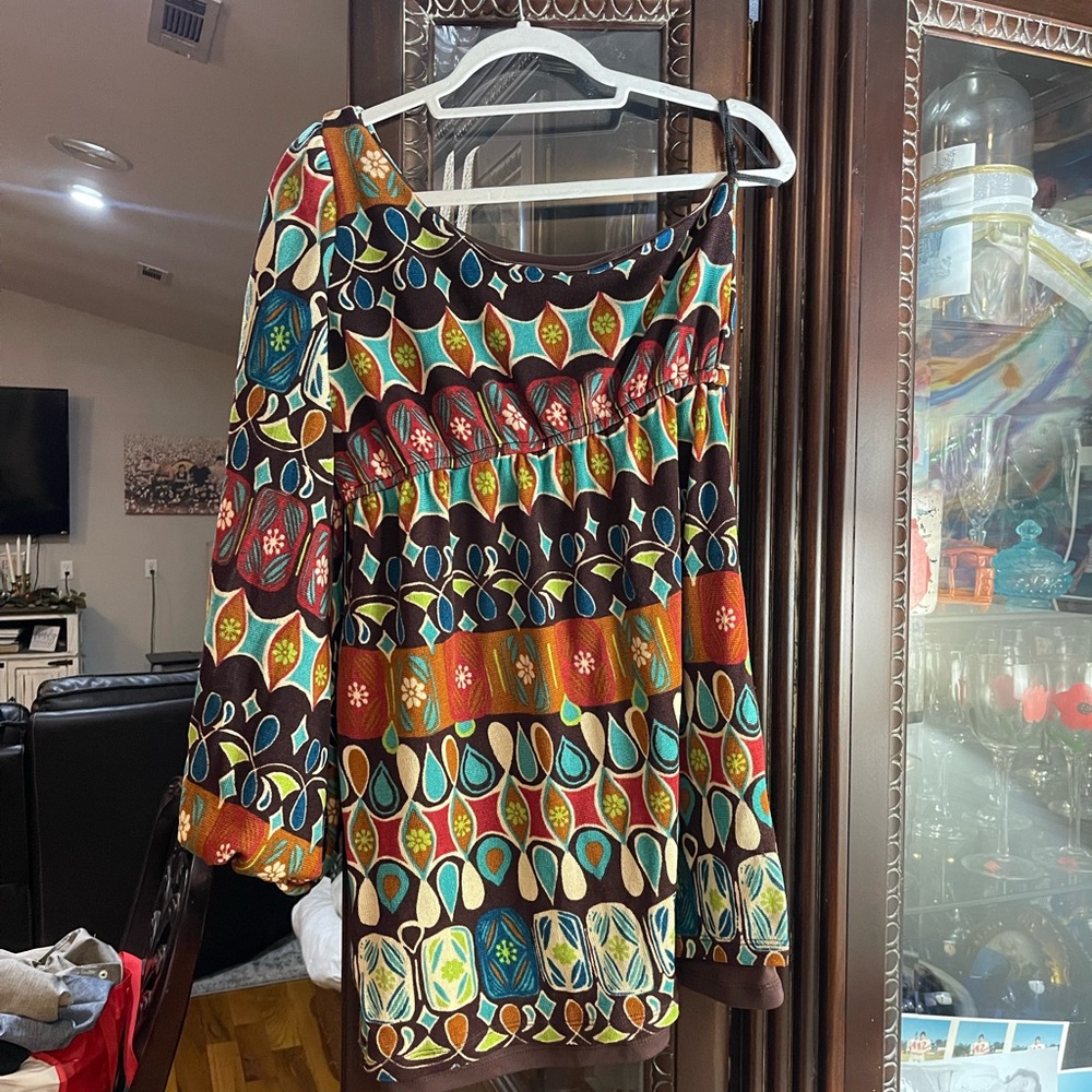 Judith March Multicolor One-Shoulder Dress